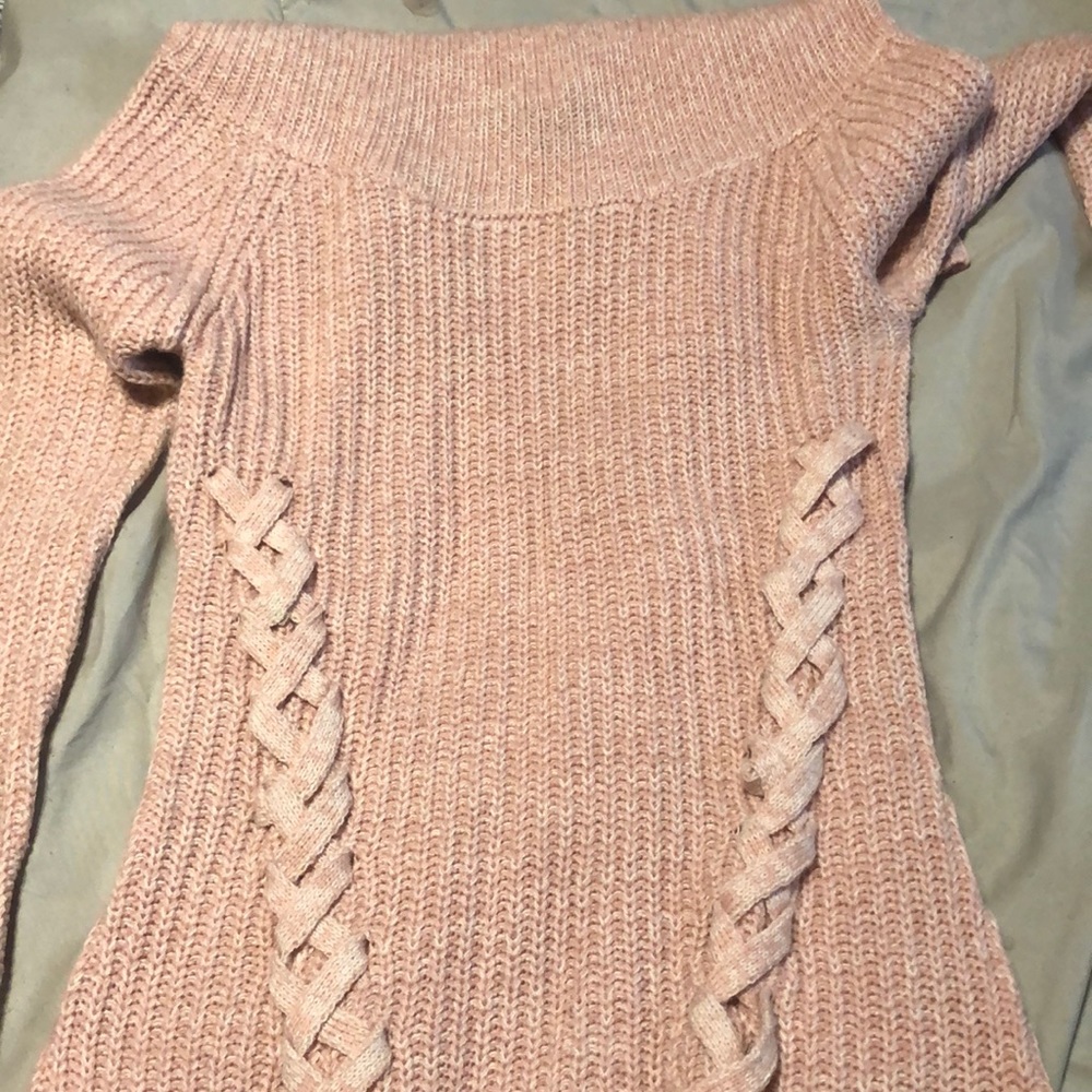 And a Super cute soft Long pink sweater dress it’s a turtleneck